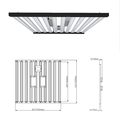 2000umol/S 1000 vatios llevados crecen la barra ligera llevada para crecer las tiras ligeras para el cultivo vertical