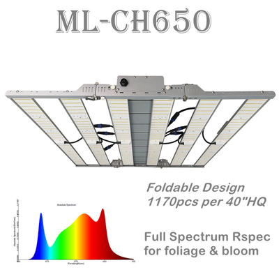 El invernadero LED de las barras de RikoLite 650W 1820umol/S 6 crece luces